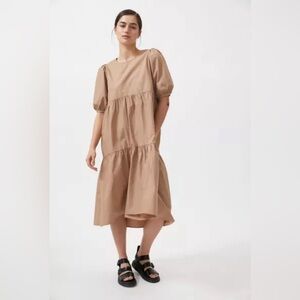 Everlane The Tiered Corduroy Dress size S pink/petal